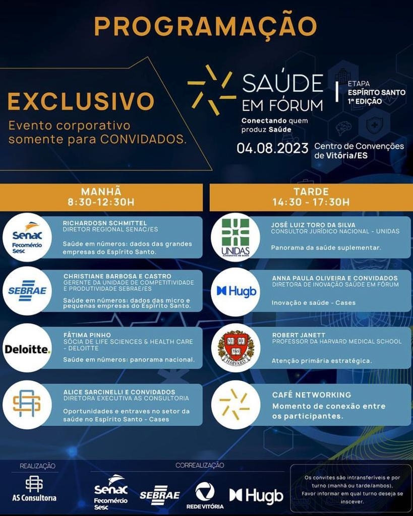 Saúde em Fórum: evento reúne CEOs e Investidores de grandes instituições privadas e públicas da área da saúde