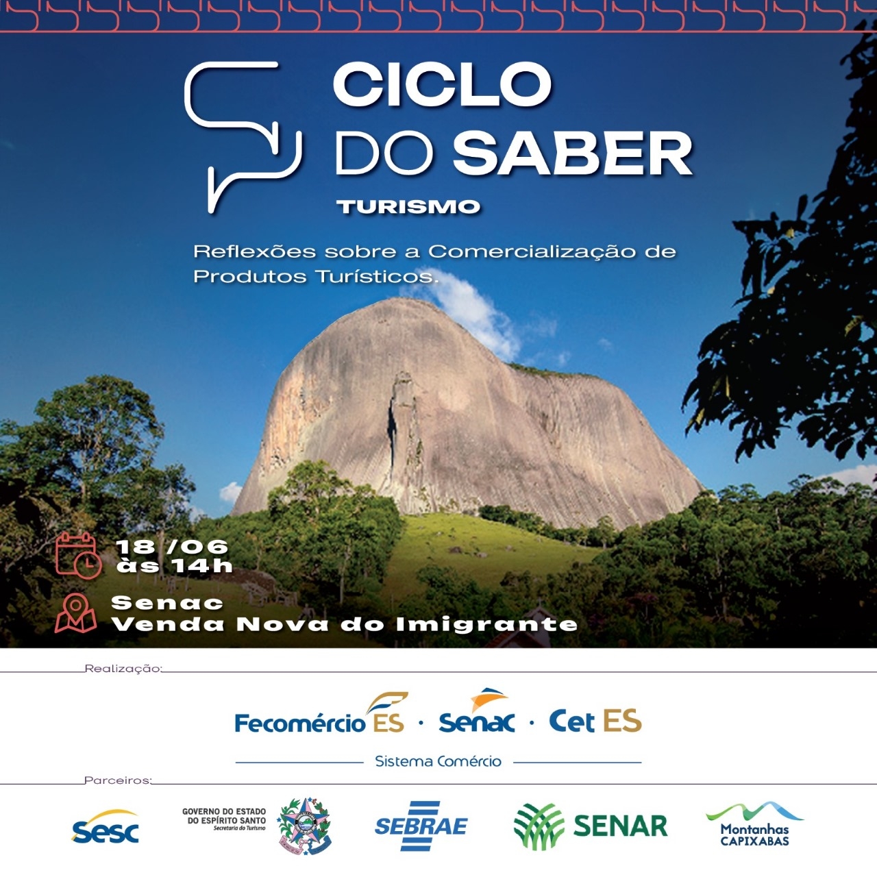 Ciclo do Saber: evento com foco em turismo na Região das Montanhas Capixabas acontece nesta terça-feira (18)